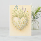 Kintsugi Wildflower Heart Watercolor Bedankkaart (Staand voorkant)