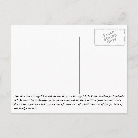 Kinzua Bridge Skywalk Briefkaart (Achterkant)