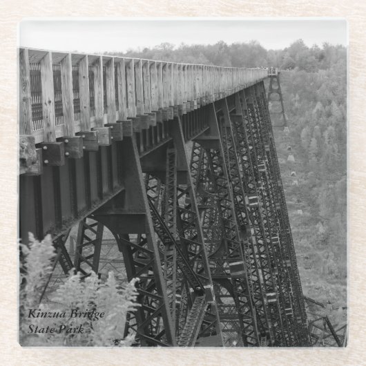 Kinzua Bridge Skywalk Glazen Onderzetter (Voorkant)