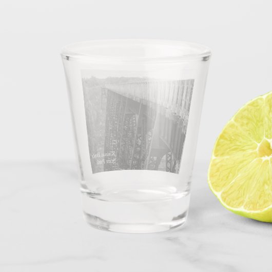 Kinzua Bridge Skywalk Souvenir Shot Glas (Achterkant)