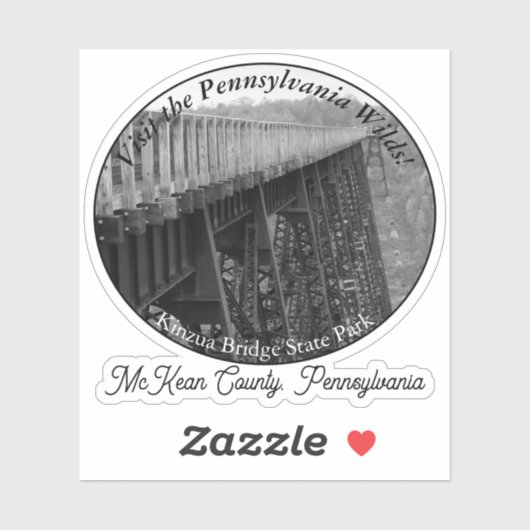 Kinzua Bridge State Park McKean County PA Souvenir Sticker (Vel)