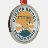 Kinzua Bridge State Park Pa Retro  Metalen Ornament (Rechts)