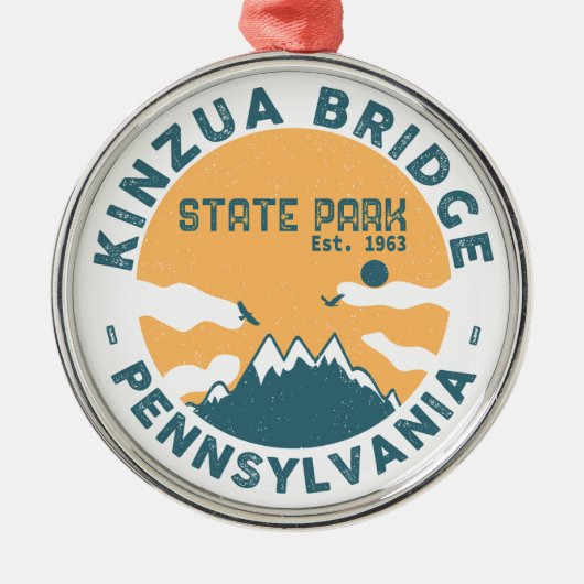 Kinzua Bridge State Park Pa Retro  Metalen Ornament (Voorkant)