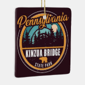 Kinzua Bridge State Park Pennsylvania Retro Badge Keramisch Ornament (Rechts)