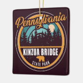 Kinzua Bridge State Park Pennsylvania Retro Badge Keramisch Ornament (Links)