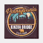 Kinzua Bridge State Park Pennsylvania Retro Badge Magneet (Voorkant)