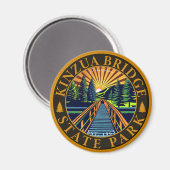 Kinzua Bridge State Park Pennsylvania Retro Badge Magneet (Voorkant / Achterkant)