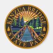 Kinzua Bridge State Park Pennsylvania Retro Badge Magneet (Voorkant)