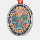 Kinzua Bridge State Park Pennsylvania Retro Badge Metalen Ornament (Links)