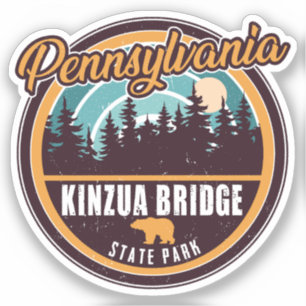 Kinzua Bridge State Park Pennsylvania Retro Badge Sticker