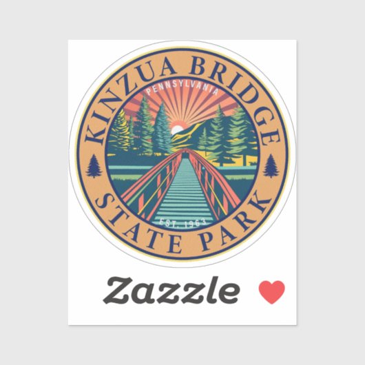 Kinzua Bridge State Park Pennsylvania Retro Badge Sticker (Vel)