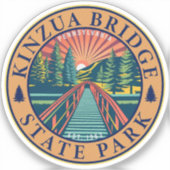 Kinzua Bridge State Park Pennsylvania Retro Badge Sticker (Voorkant)