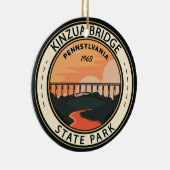 Kinzua Bridge State Park Pennsylvania Retro Keramisch Ornament (Rechts)