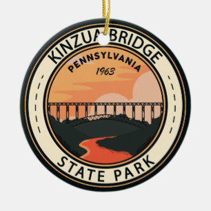 Kinzua Bridge State Park Pennsylvania Retro Keramisch Ornament