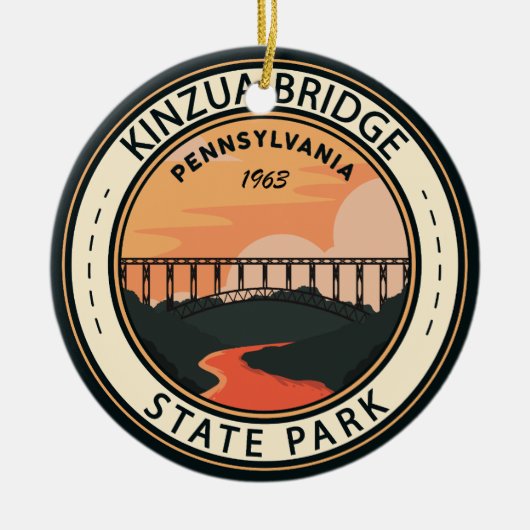 Kinzua Bridge State Park Pennsylvania Retro Keramisch Ornament (Voorkant)