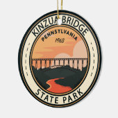 Kinzua Bridge State Park Pennsylvania Retro Keramisch Ornament (Links)