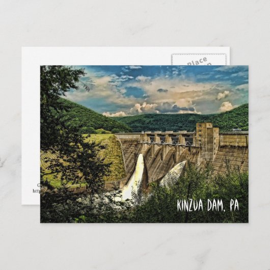 KINZUA DAM, PA BRIEFKAART (Voorkant / Achterkant)