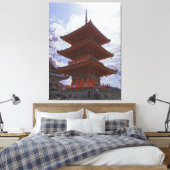 Kioto, Japanse Kiyomizu-Dera op een Canvas Afdruk (Insitu (Slaapkamer))