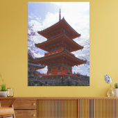 Kioto, Japanse Kiyomizu-Dera op een Canvas Afdruk (Insitu (Woonkamer))