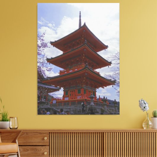 Kioto, Japanse Kiyomizu-Dera op een Canvas Afdruk (Insitu (Woonkamer))