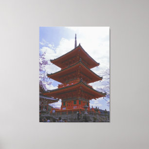 Kioto, Japanse Kiyomizu-Dera op een Canvas Afdruk