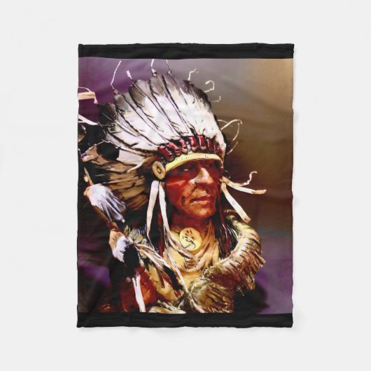 "Kiowa Chief" originele kunst Fleece Deken (Voorkant)