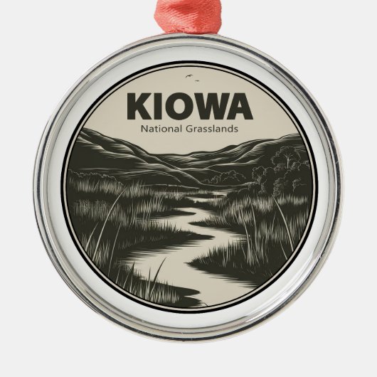 Kiowa National Grasslands Stream Metalen Ornament (Voorkant)