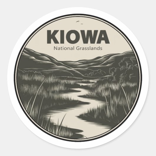 Kiowa National Grasslands Stream Ronde Sticker (Voorkant)