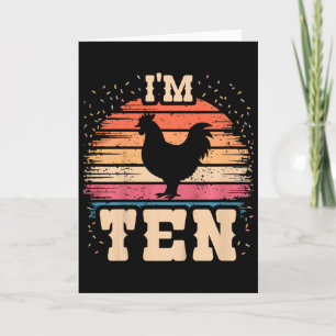 Kip 10 Jaar Verjaardag Jongen Meisje 10e Kip Kaart