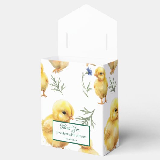 Kip 1e verjaardag Boerderij Verjaardag Bedankdoosjes (Geopend)