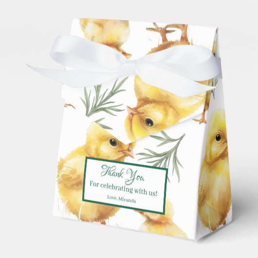 Kip 1e verjaardag Boerderij Verjaardag Bedankdoosjes (Voorkant Zijde)