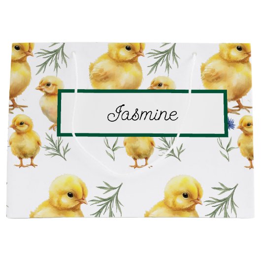 Kip 1e verjaardag Boerderij Verjaardag Groot Cadeauzakje (Voorkant)