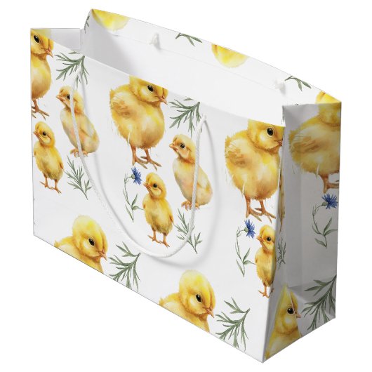 Kip 1e verjaardag Boerderij Verjaardag Groot Cadeauzakje (Achterkant Gekanteld)