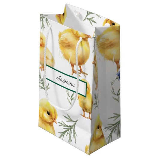 Kip 1e verjaardag Boerderij Verjaardag Klein Cadeauzakje (Voorkant Gekanteld)