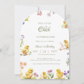 Kip 1e verjaardag Dit kuiken is één verjaardag Kaart (Voorkant)