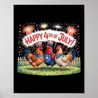 Kip 4 juli boerderij Onafhankelijkheidsdag VS bran Poster
