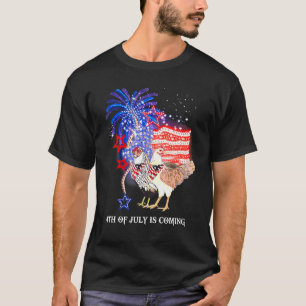 Kip 4 juli komt Amerikaanse vlag Patrio aan T-shirt