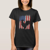Kip 4 juli Rooster American Flag Patrioti T-shirt (Voorkant)