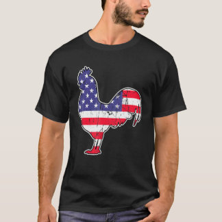 Kip 4 juli Vlag van de VS Boer Amerika Patriot T-shirt