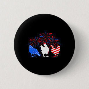 Kip 4 juli vuurwerk Amerikaanse vlag kip Ronde Button 5,7 Cm