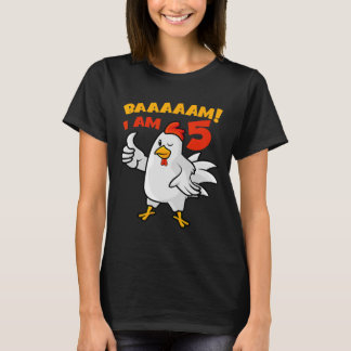 Kip 5e verjaardagsfeest boerderij kippenhok klok t-shirt