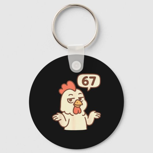 Kip 67 Meme Zes Zeven Grappig Gen Alpha Sleutelhanger (Voorkant)