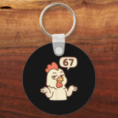 Kip 67 Meme Zes Zeven Grappig Gen Alpha Sleutelhanger (Voorkant)