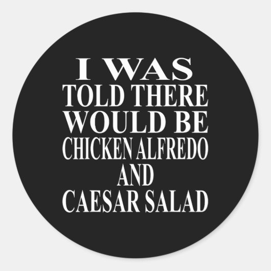 Kip Alfredo Kleding Geweldig Grappig Caesar Salade Ronde Sticker (Voorkant)