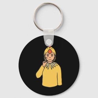 Kip Asl Hand Gebaar Dove Gehoorverlies Bewustzijn Sleutelhanger
