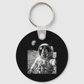 Kip Astronaut Selfie Op De Maan Grappige Kip Sleutelhanger