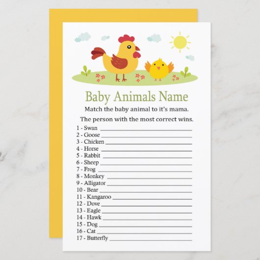 Kip Baby Animals Name Game (Voorkant / Achterkant)