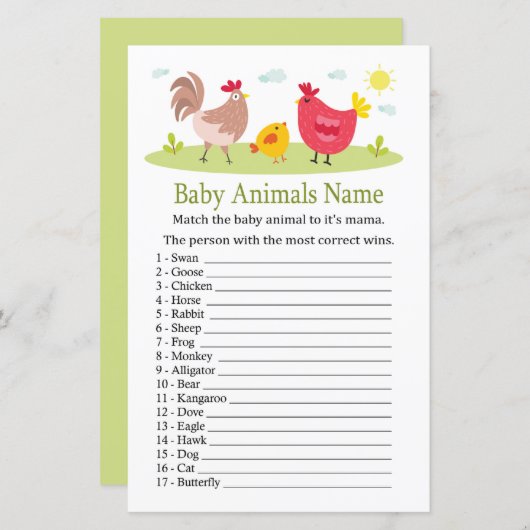 Kip Baby Animals Name Game (Voorkant / Achterkant)
