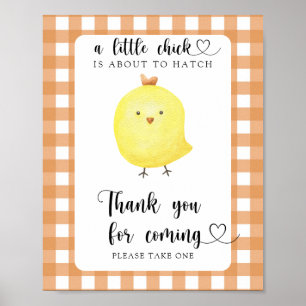 Kip babyshower - Bedankt voor uw komst Poster