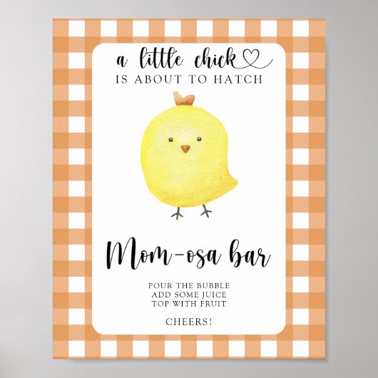 Kip babyshower - Momosa bar Poster (Voorkant)